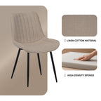 Beige Dining Chair Set - 4 Modern Kitchen Chairs