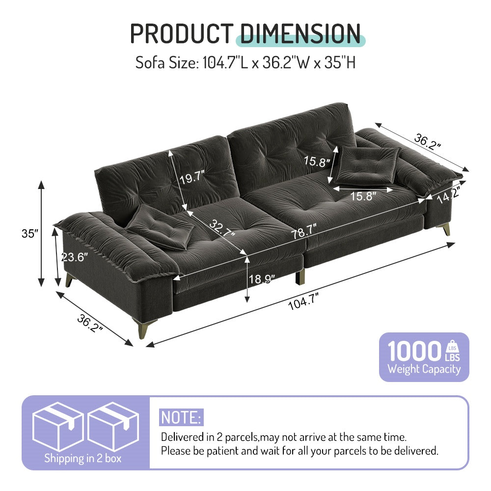 104.7" Modern 4-Seater Cloud Sofa