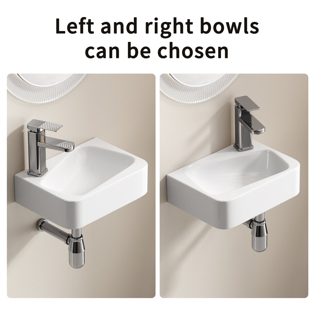 Floating Bathroom Sink Wall Mounted - Rectangle Vessel Sink