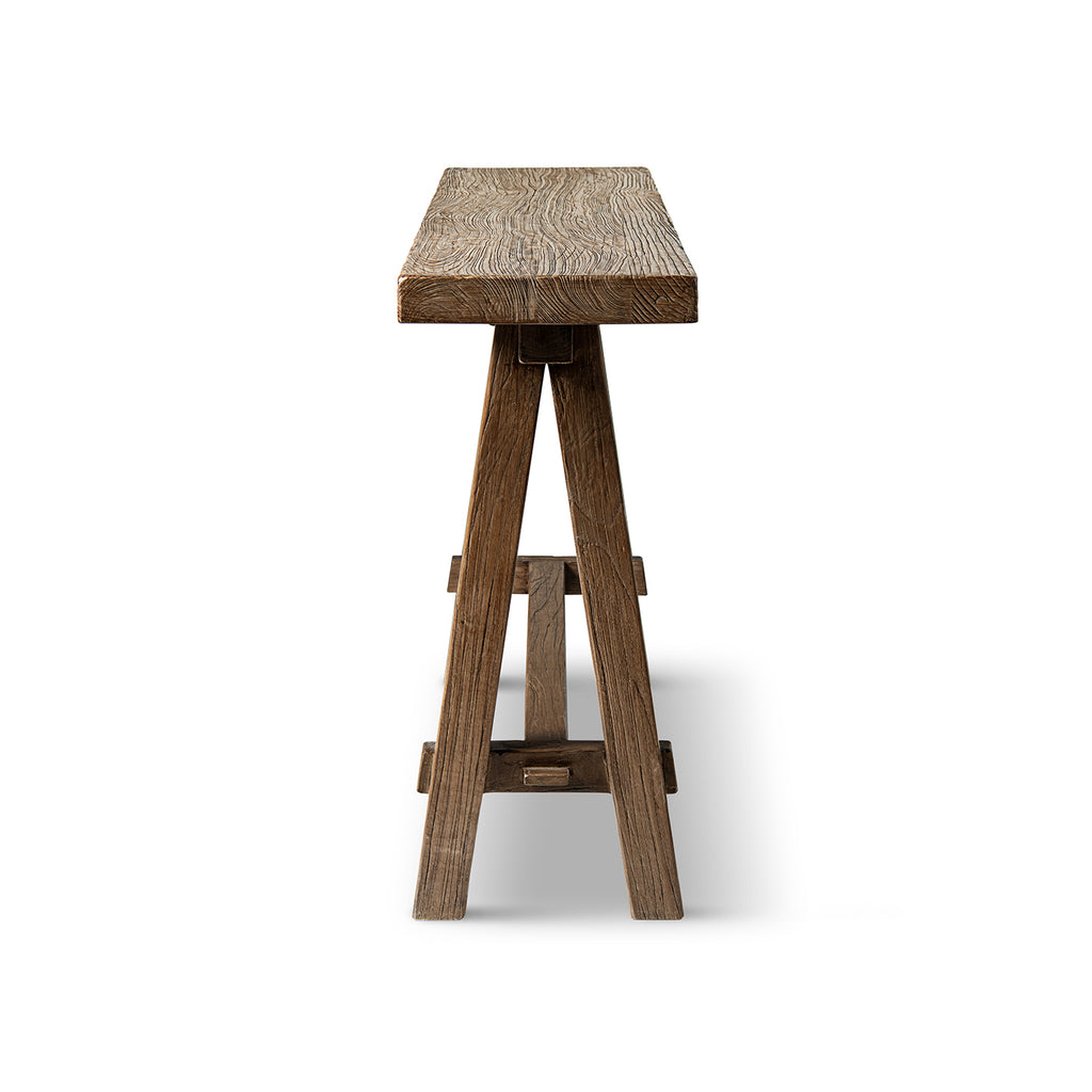 Hawthorne 60" Solid Reclaimed Elm Trestle Console Table