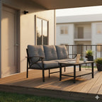 2 Piece Outdoor Patio Set, 70” All-Weather Metal 3-Seat Sofa