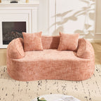 Pink Curved Two-Person Compress Sofa