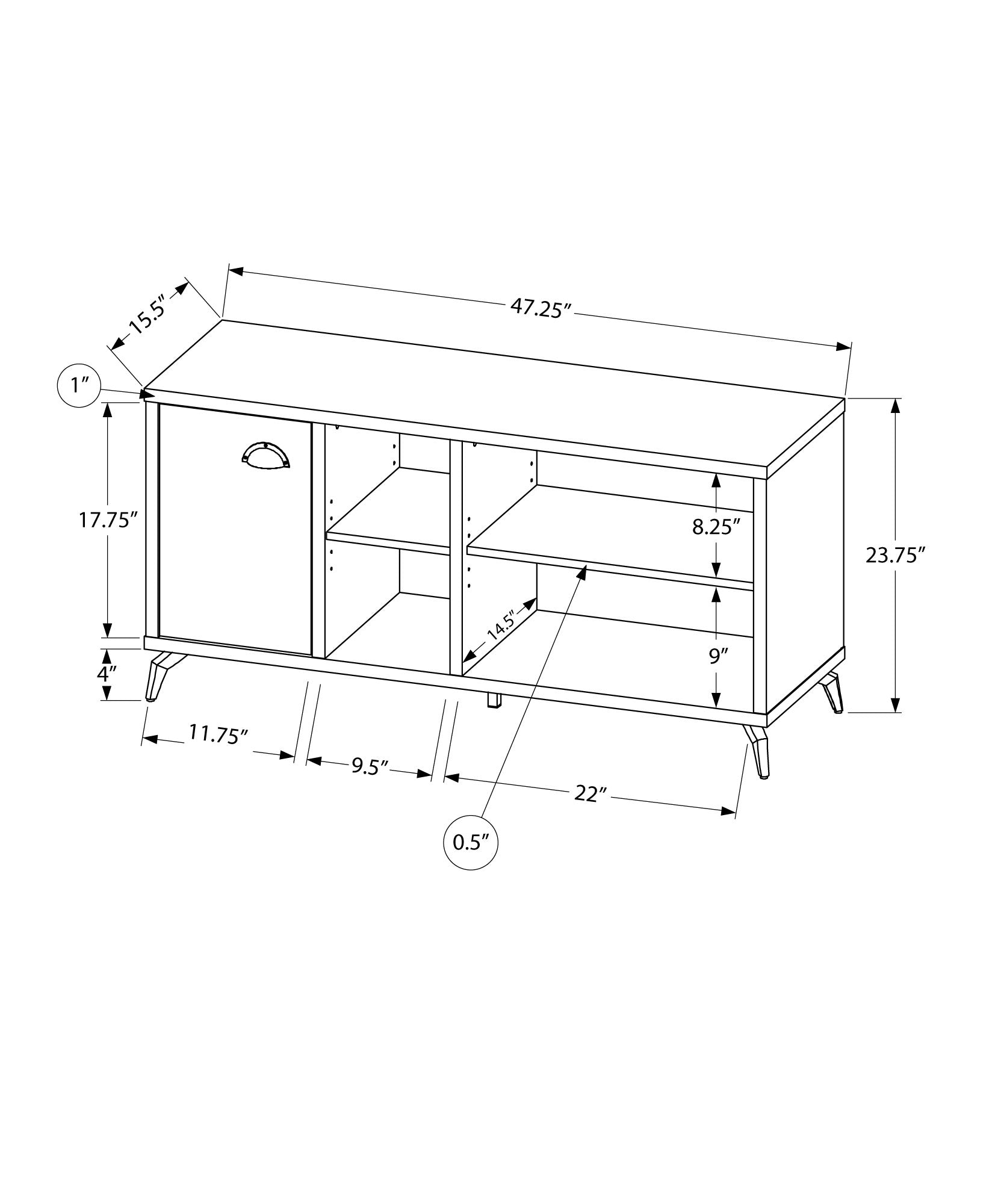 48 Inch TV Stand Console for Living Room and Bedroom