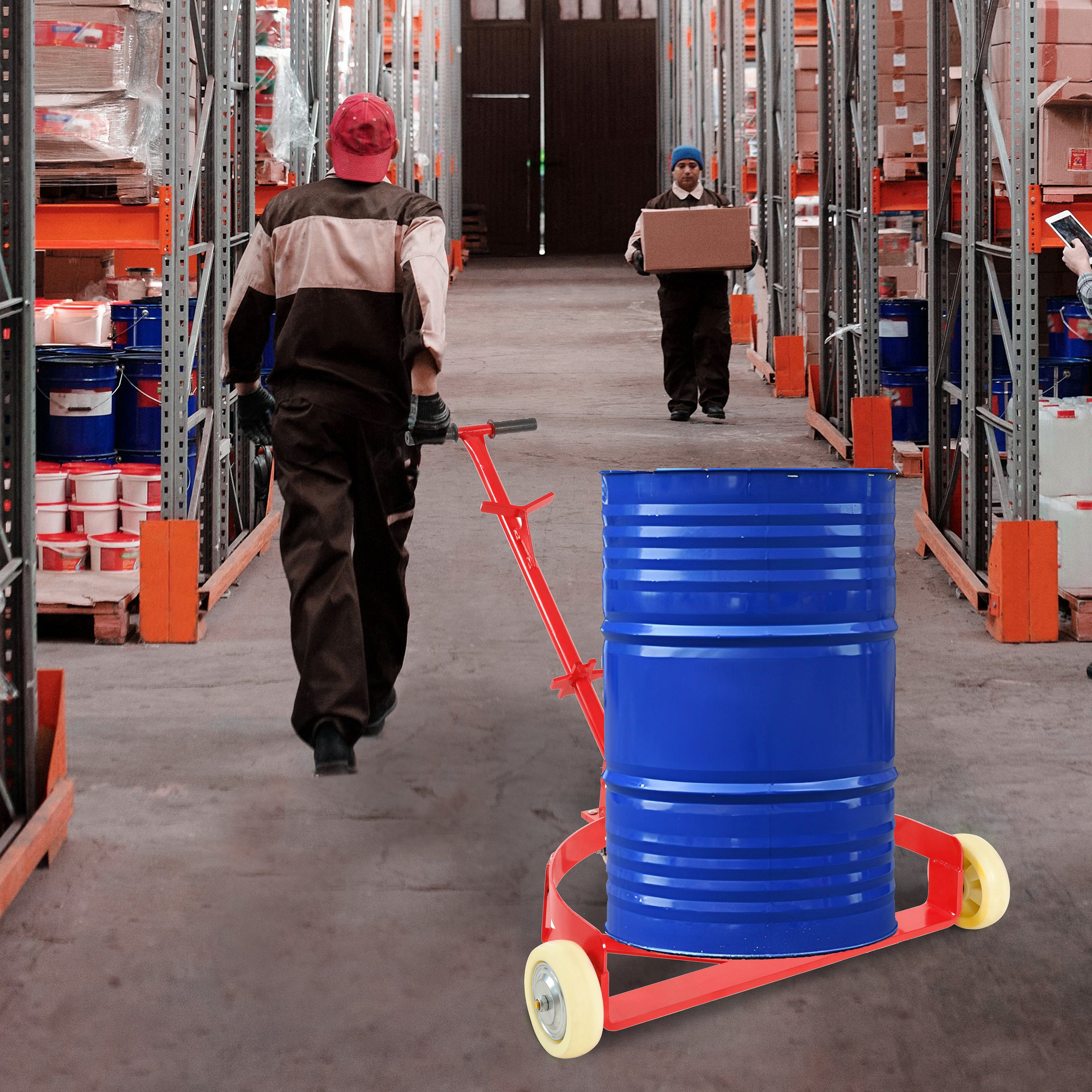 55 Gallon Drum Dolly, 1200lbs Capacity - Red