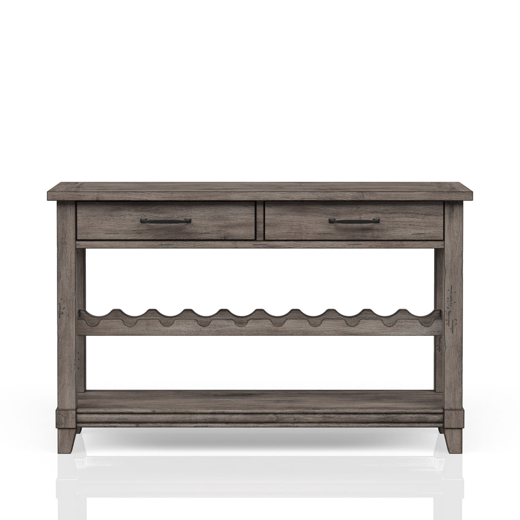 Console Table With Wine Bottle Storage & Storage Drawers