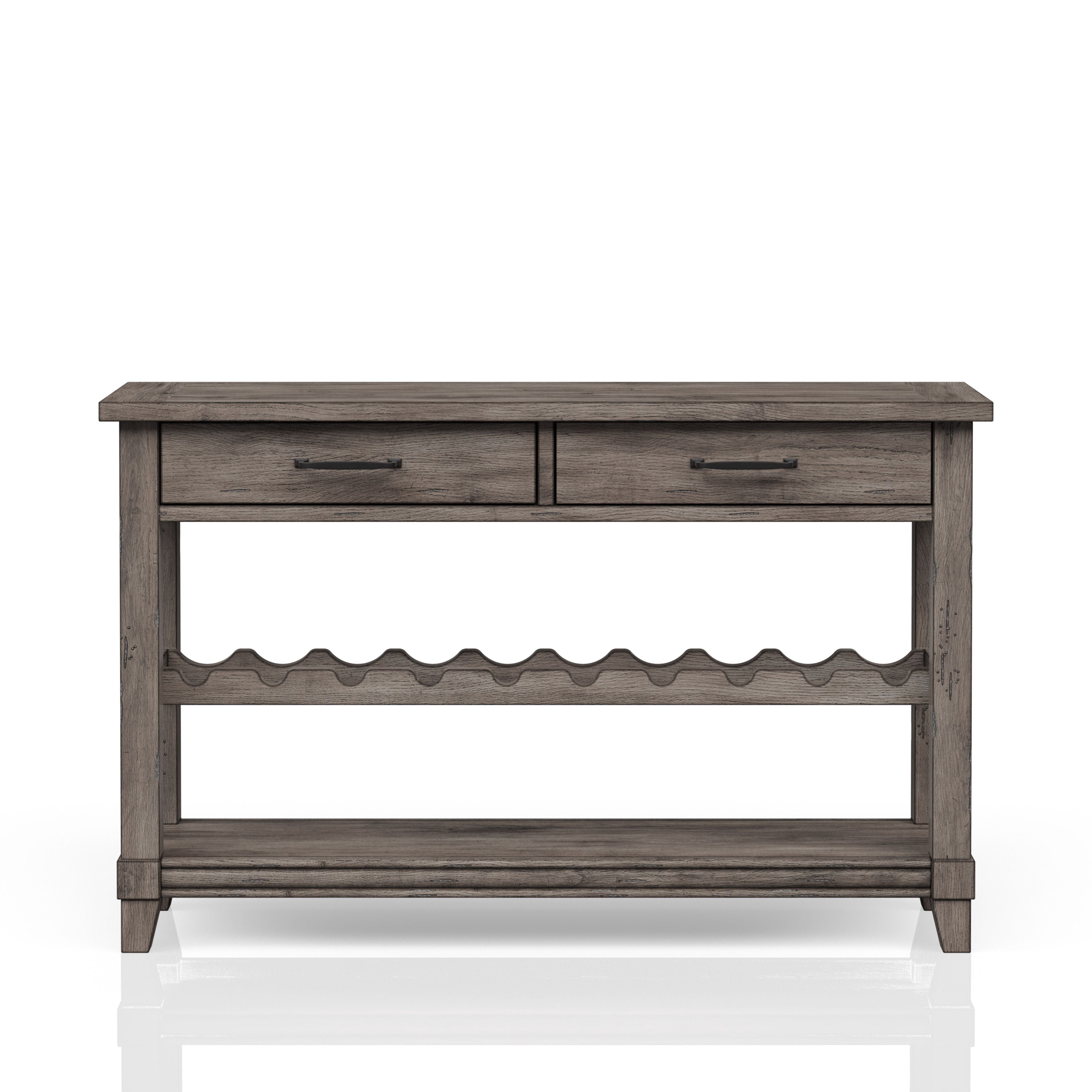 Console Table With Wine Bottle Storage & Storage Drawers