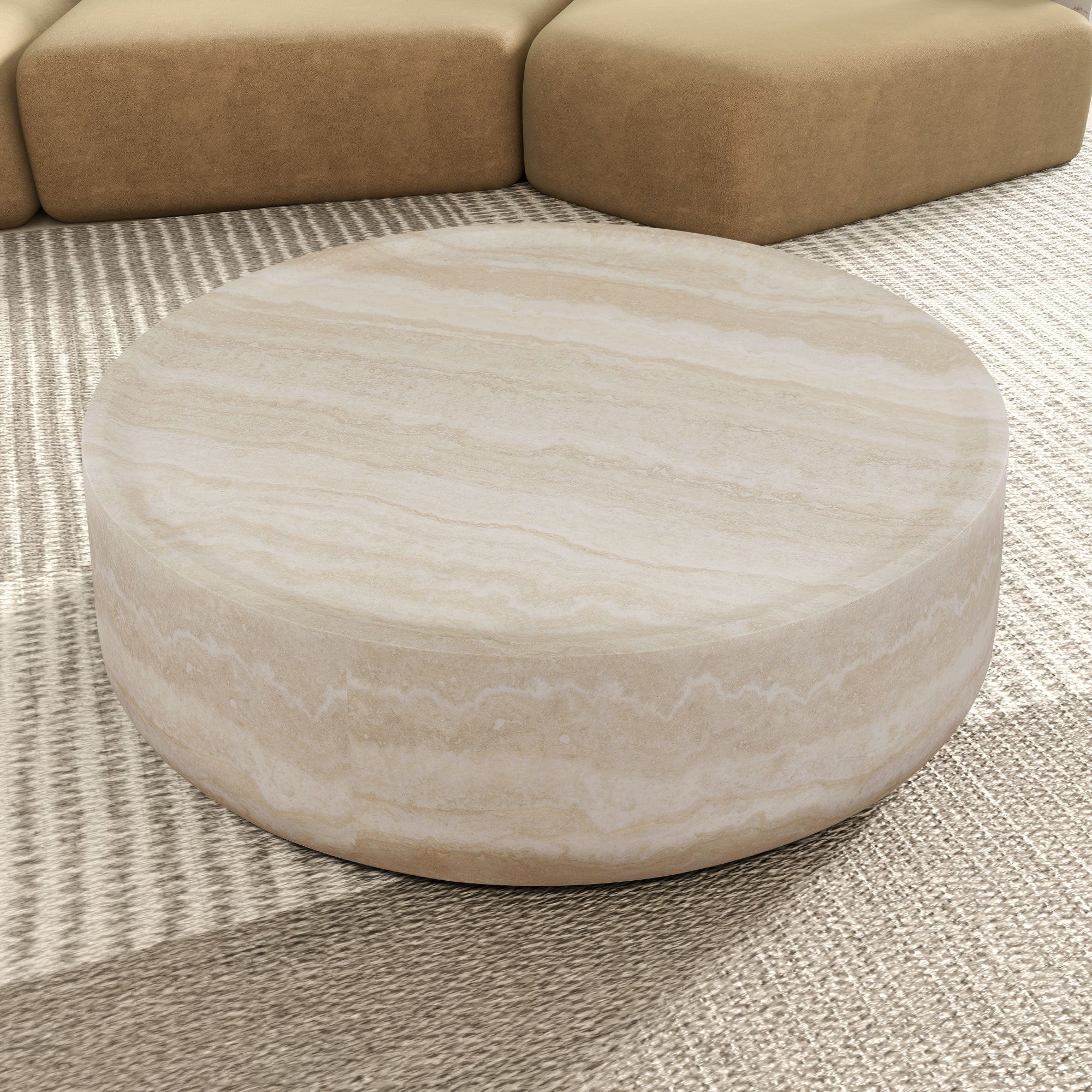 39.37'' Faux MARS Pattern Round Coffee Table