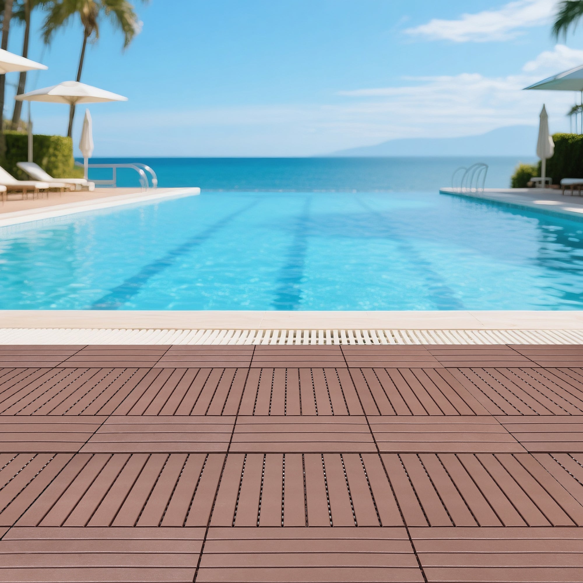 24 Pieces of Outdoor Terrace Deck Tiles