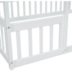 Full Wood House-Shaped Floor Bed with Fence, Guardrails
