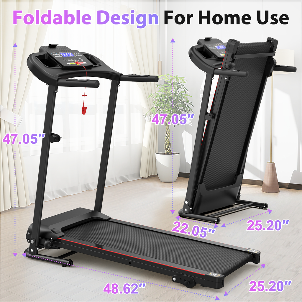 Folding Treadmill with Incline 2.5HP Electric Treadmill for Home