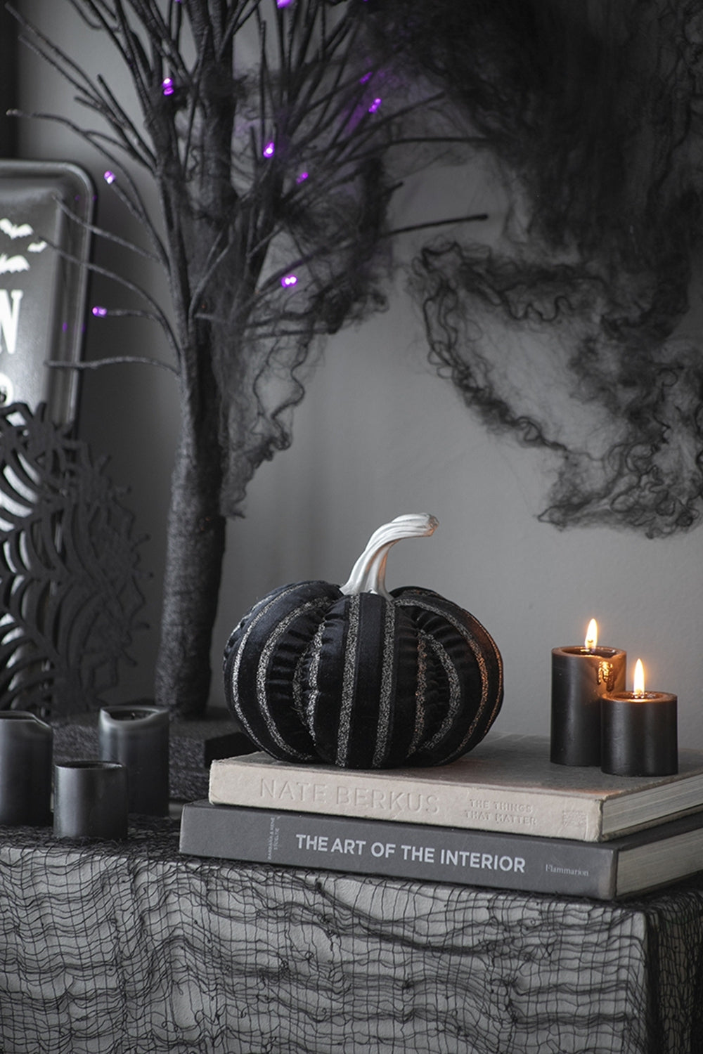Striped Fabric Pumpkin of Whimsical Elegance