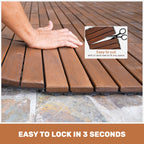 30 PCS Interlocking Deck Tiles Striped Pattern