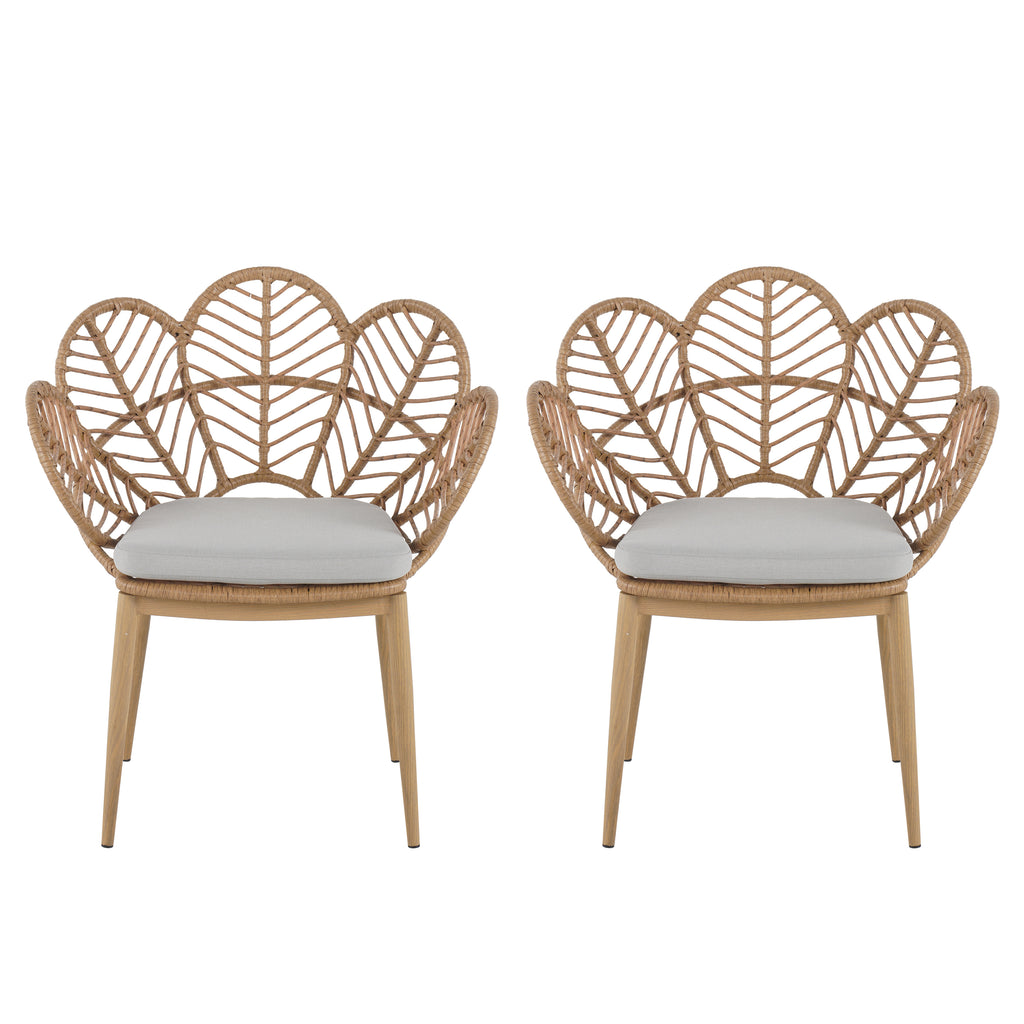 Kirk Outdoor Wicker Peacock Shape Papasan Style Chair