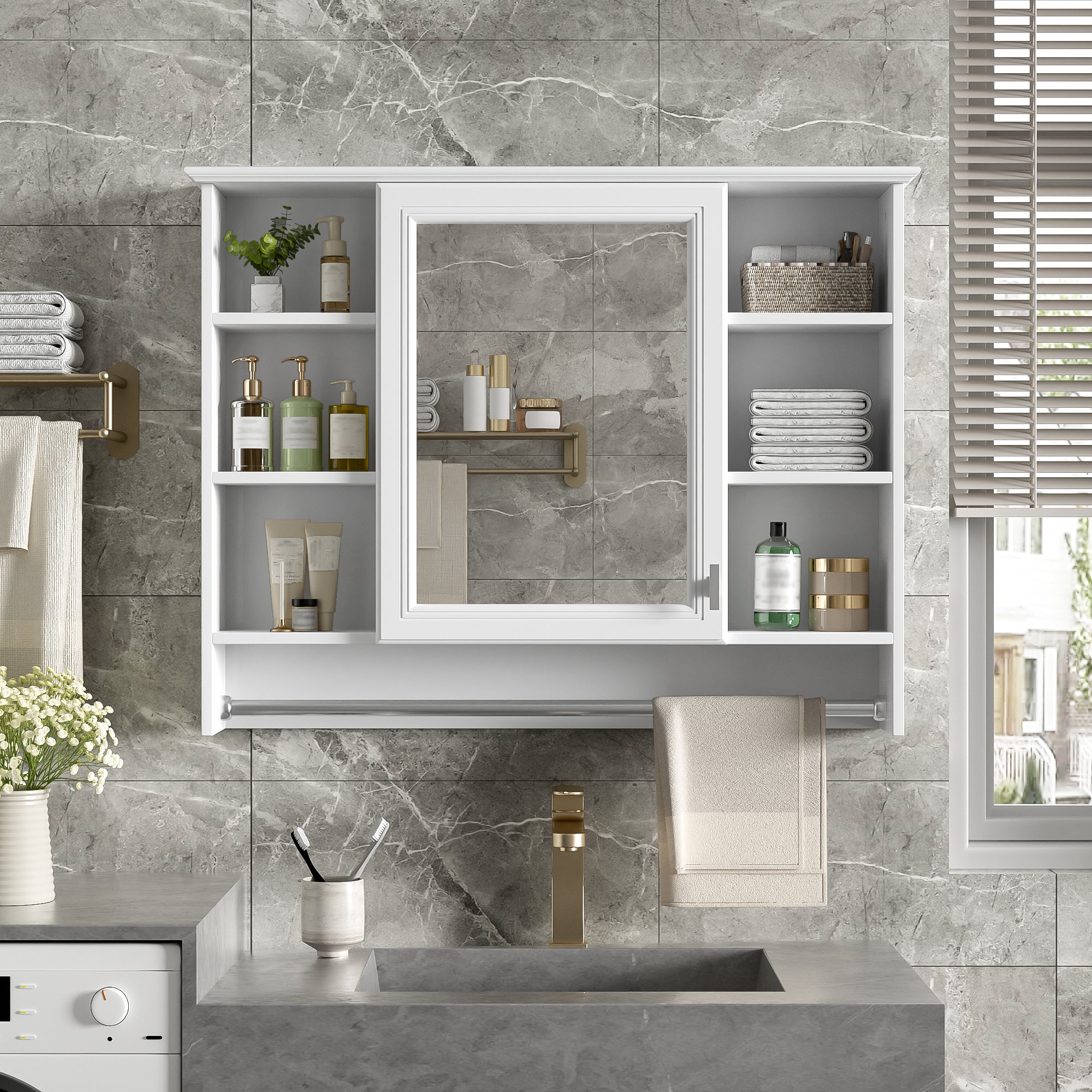 3-in-1 Bathroom Mirror Cabinet