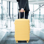 3-Piece ABS Spinner Wheel Luggage Set in Yellow