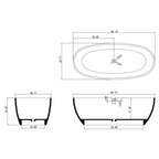 67 in. x 31 in. Oval Freestanding Solid Surface Soaking Bathtub