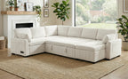 Convertible Sofa Bed - 111" Sectional Sofa with Reversible Chaise