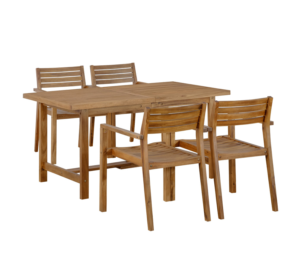 U_STYLE 5-Piece Outdoor Acacia Wood Dining Set