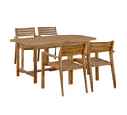 U_STYLE 5-Piece Outdoor Acacia Wood Dining Set