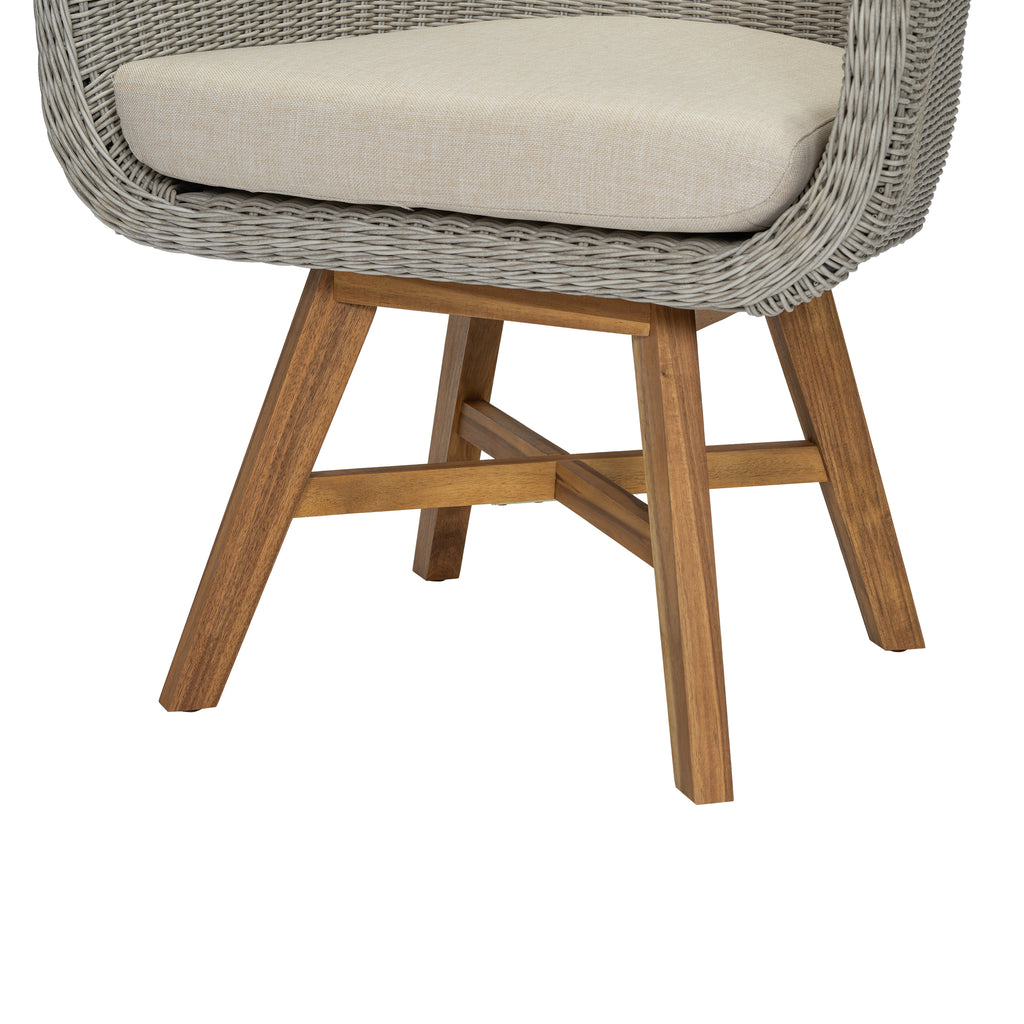 Outdoor Dining Arm Chair with Cushion, Set of 2
