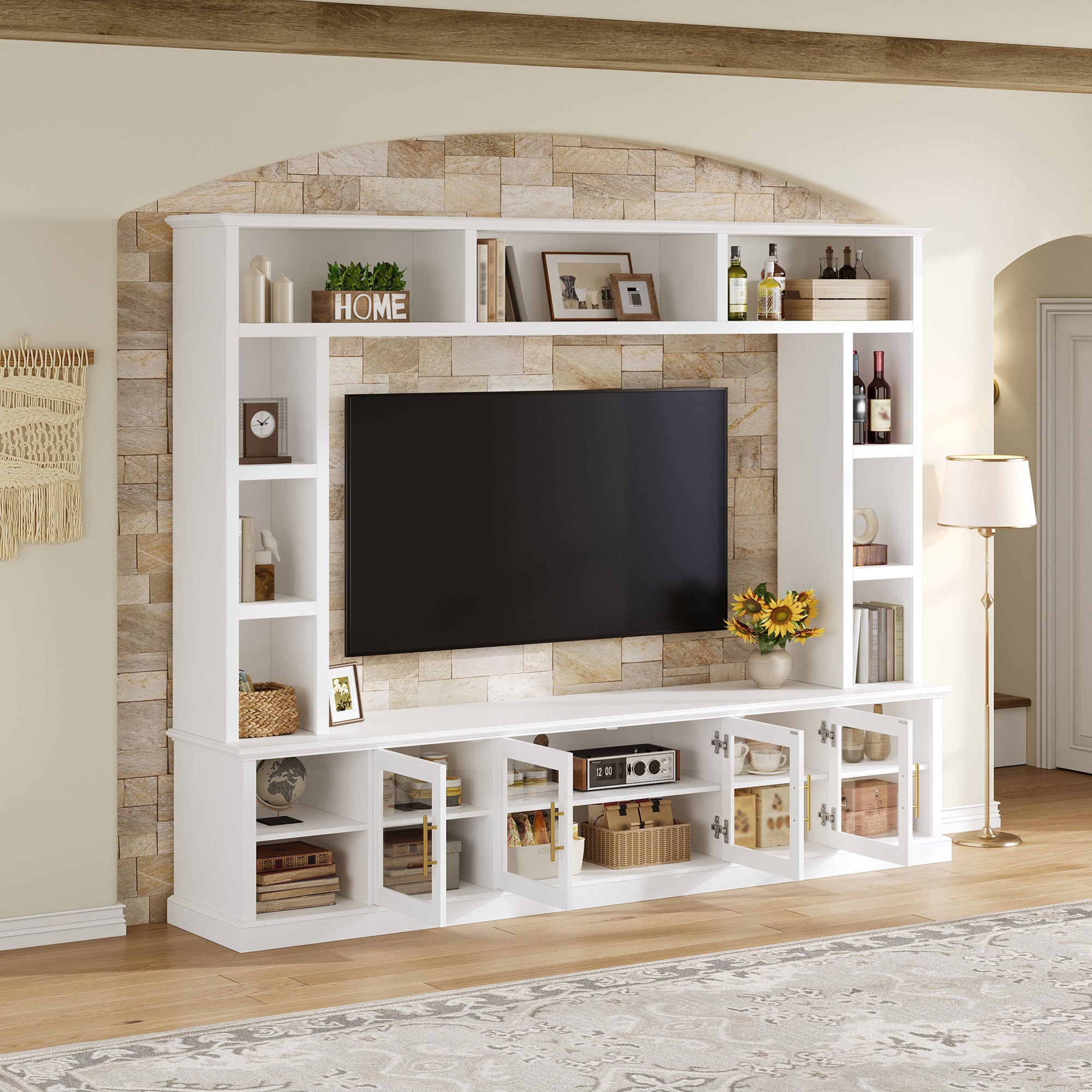 All-in-One Modern Entertainment Center for TVs Up to 80"