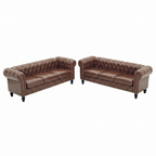 FX-P80PB-PUBR-2PC Chesterfield Sofa Set