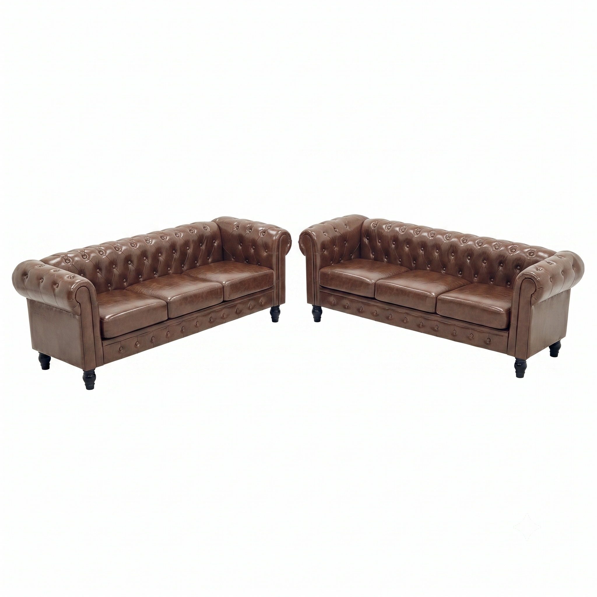 FX-P80PB-PUBR-2PC Chesterfield Sofa Set