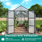 8x14 FT Aluminum Greenhouse for Outdoor Use