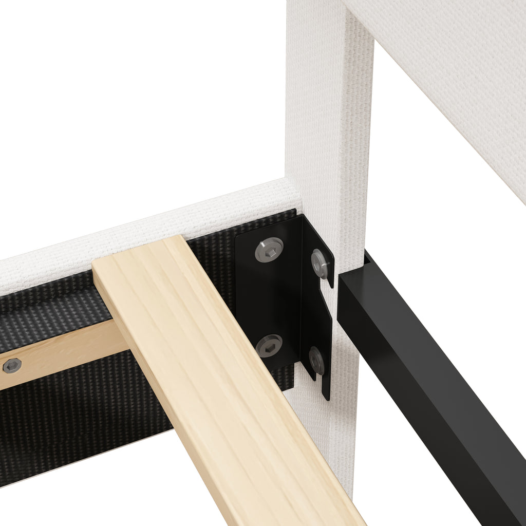 King Size Bed Frame with Adjustable Headboard