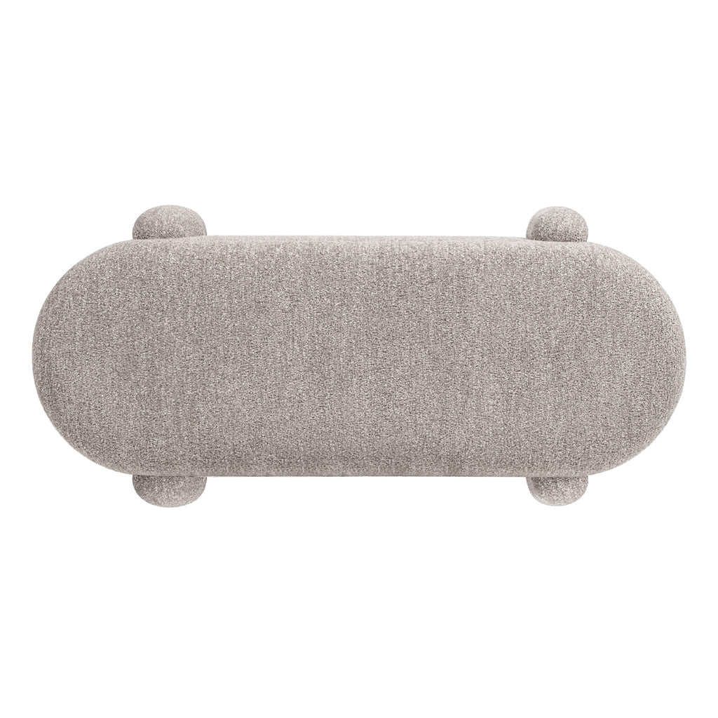 Hugo 49" Oval Fully Upholstered Storage Bench in Boucle