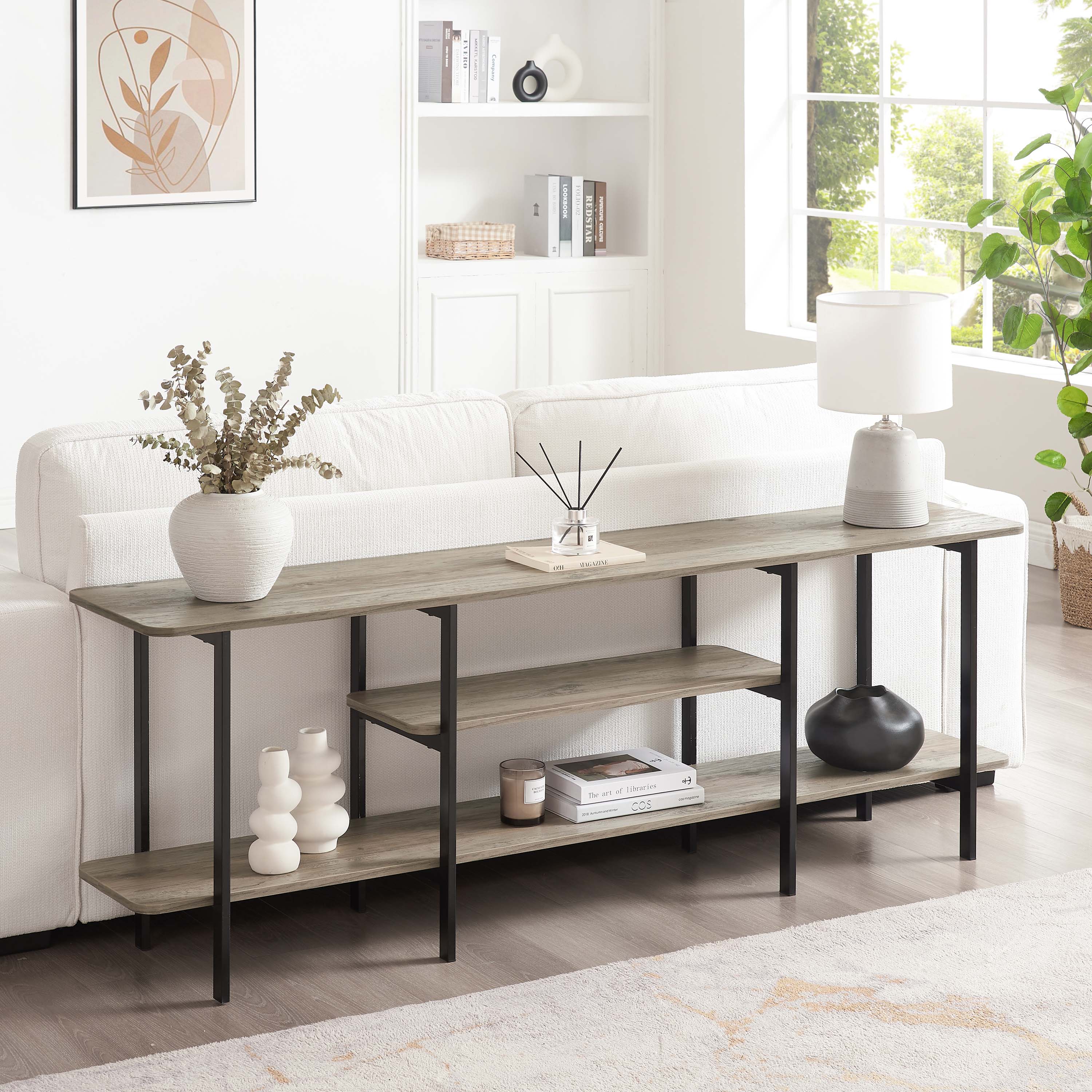 Celine 71" Console Table in Rustic