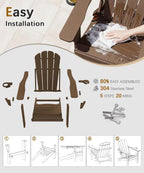Adjustable HDPE Adirondack Chairs Set of 2