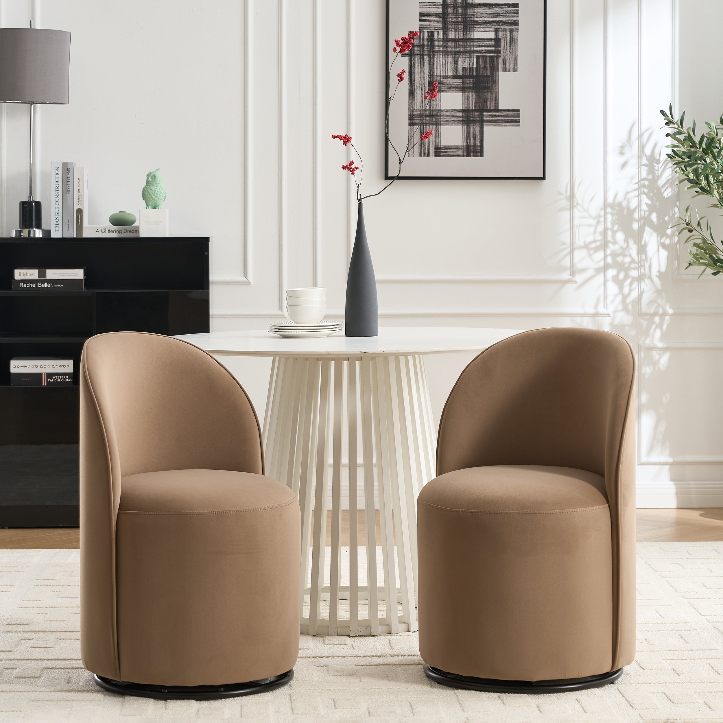 Set Of 1 Upholstered Kitchen & Dining Room Barrel Chair