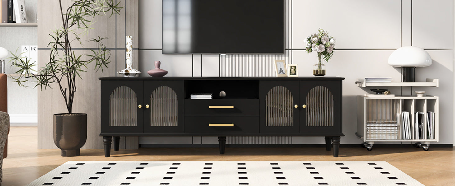 Vibe Haus 68.9'' Retro TV Stand for TVs up to 75 Inches