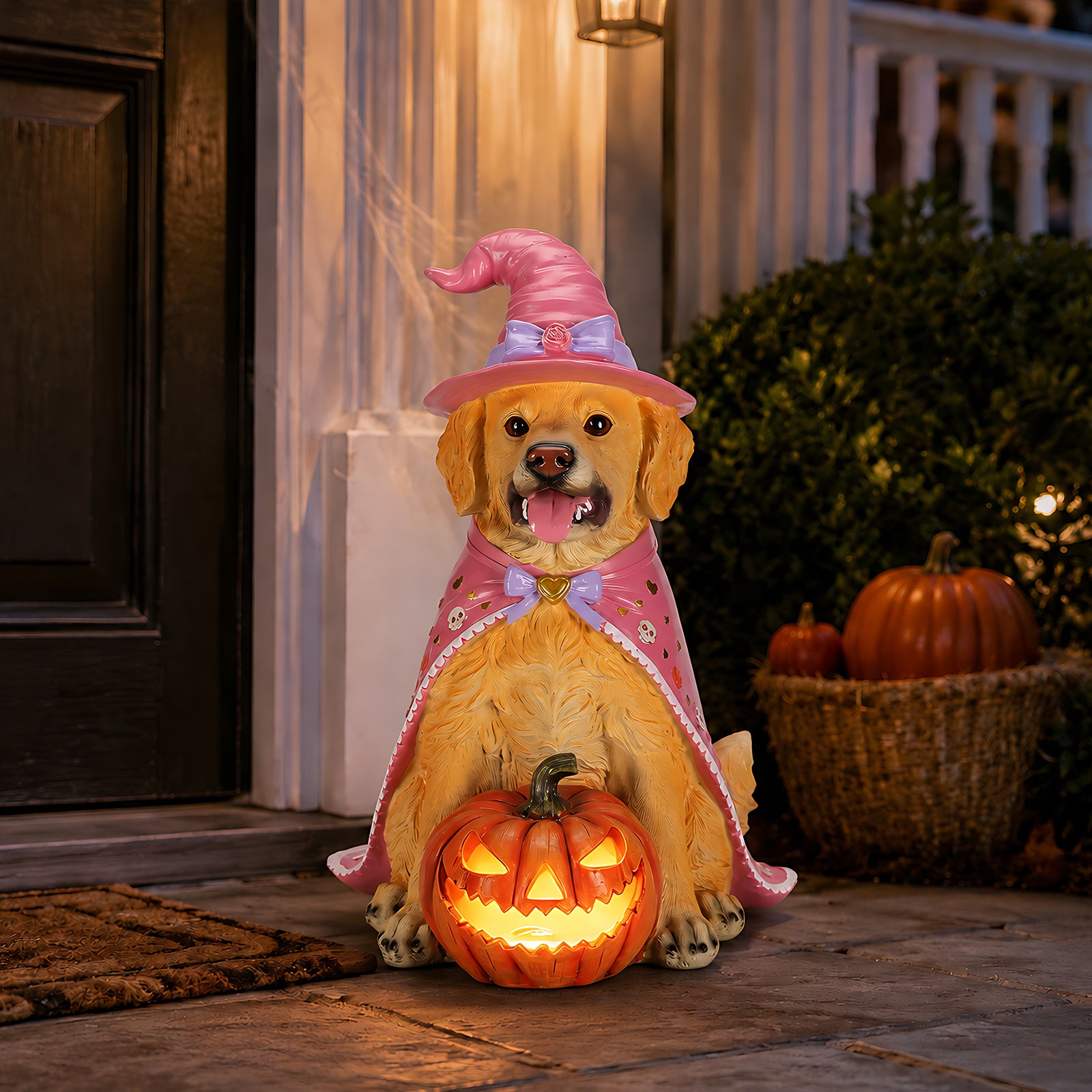 Halloween Golden Retriever Dog Statue