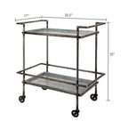 Percy Galvanized Metal Bar Cart