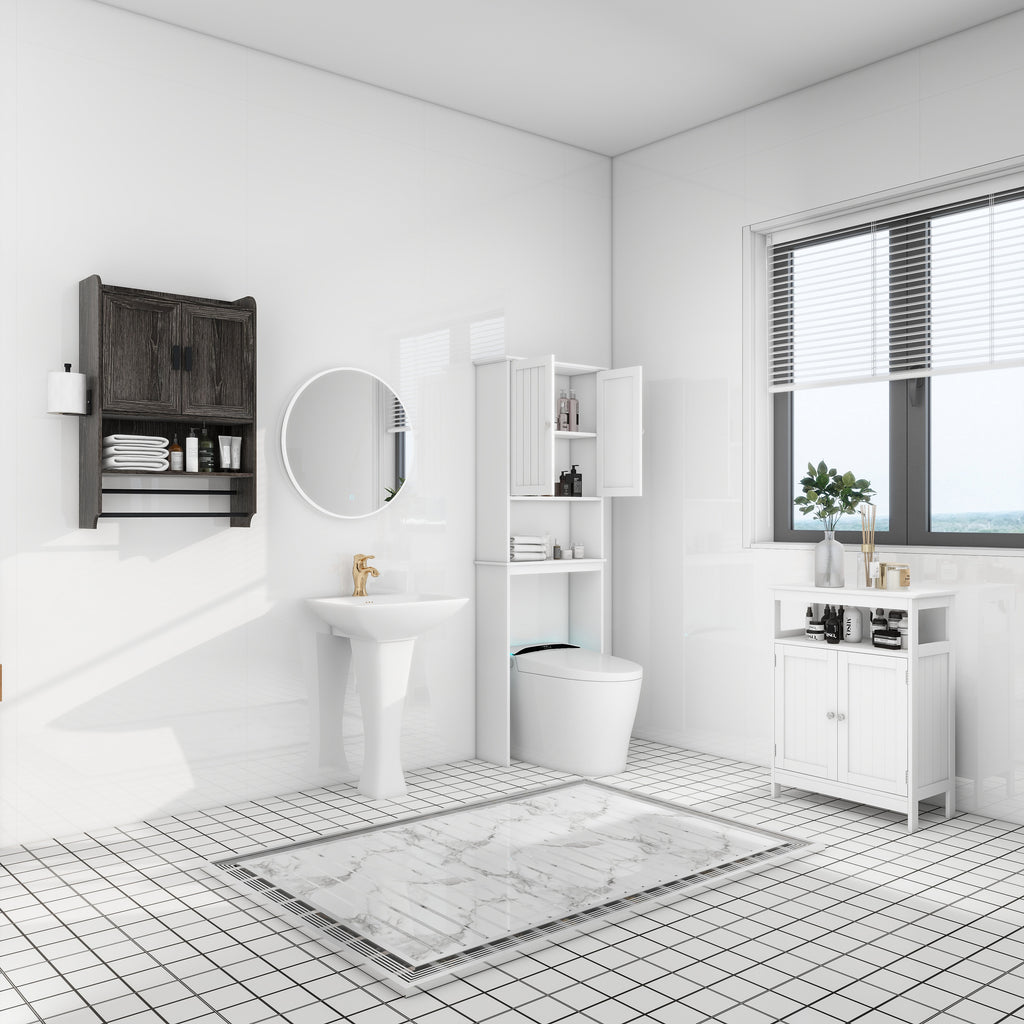Bathroom Wall Cabinet with Doors and Adjustable Shelf