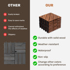 10 PCS Interlocking Deck Tiles - Acacia Wood