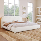 Cream Style Fabric Upholstered Bed
