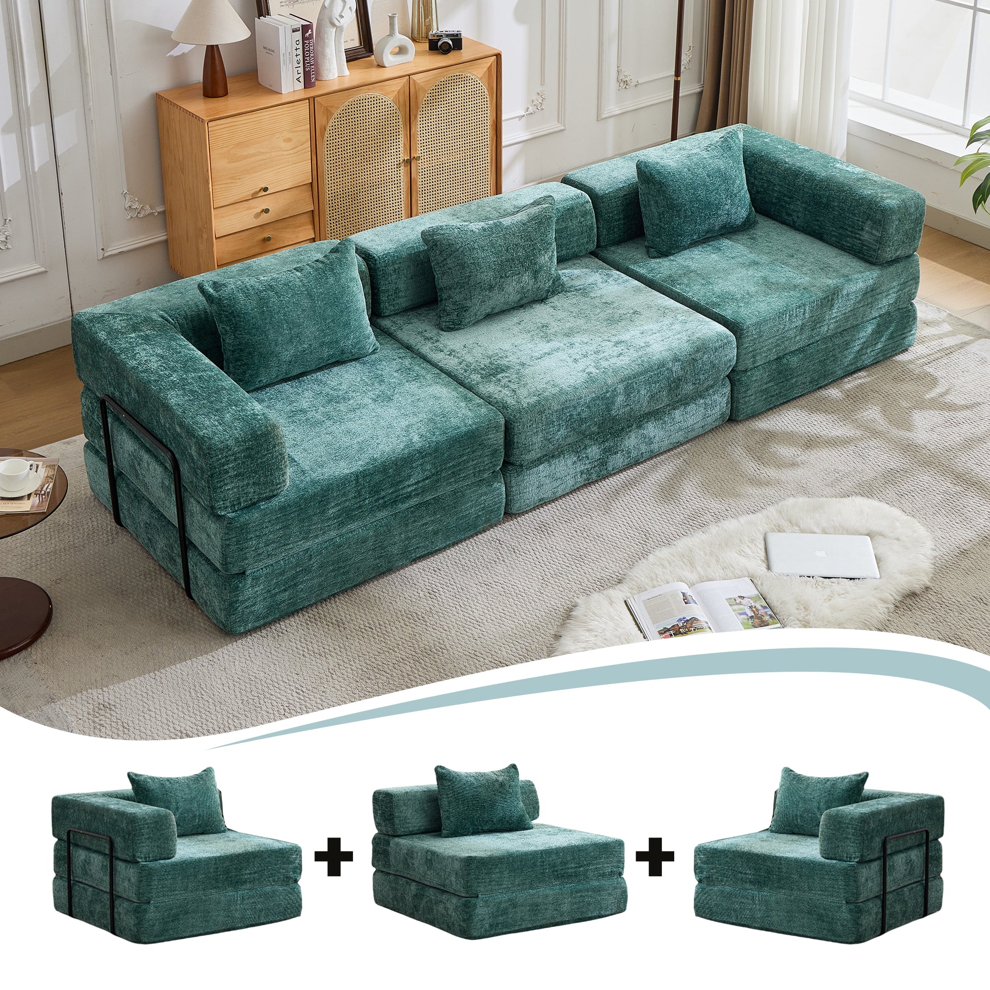 Compression Convertible Floor Sofa Bed