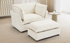 Modern Armchair Sofa with Movable Ottoman