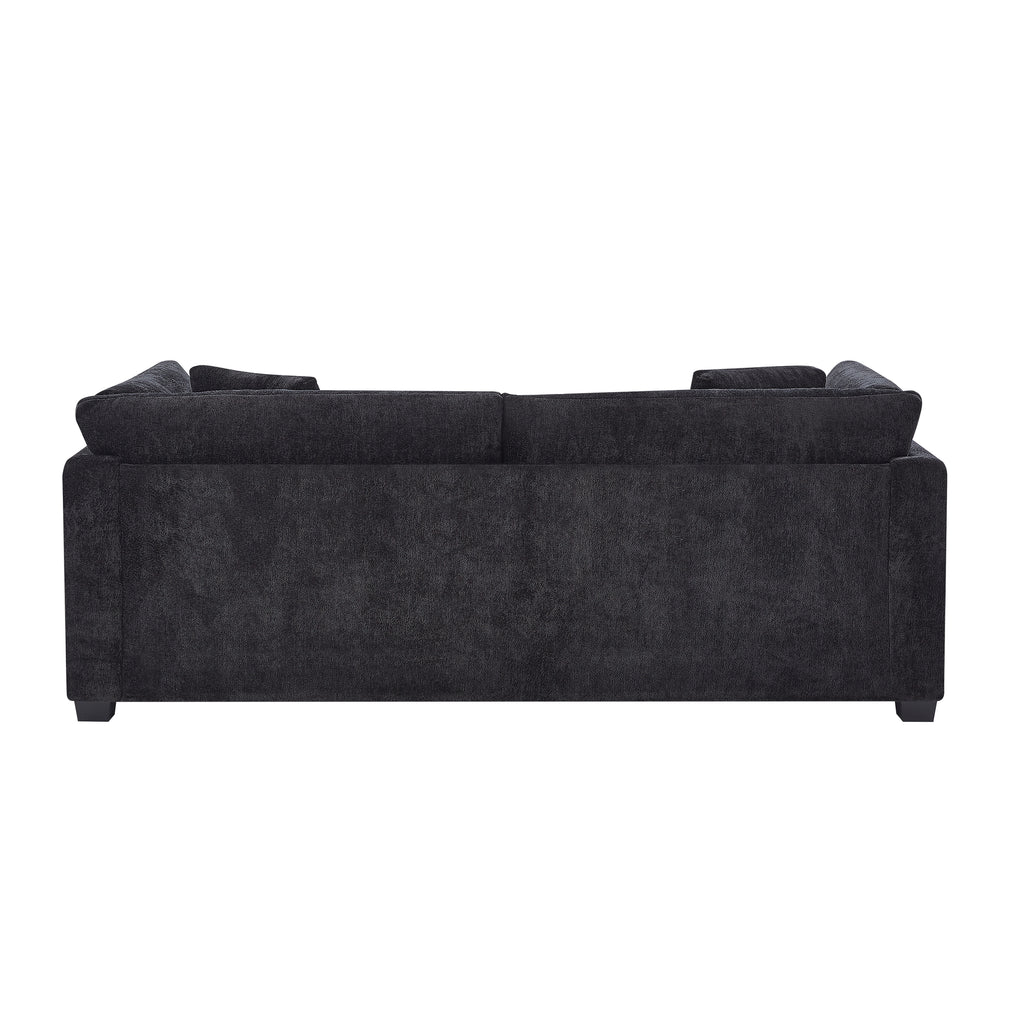 83.50" Modern Flared Arms Sofa (Black)