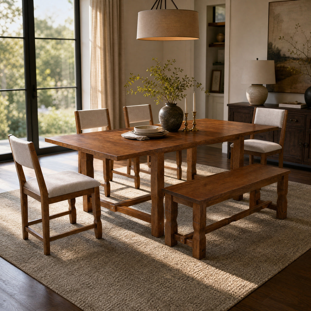 TOPMAX 6-Piece Dining Set with Bench
