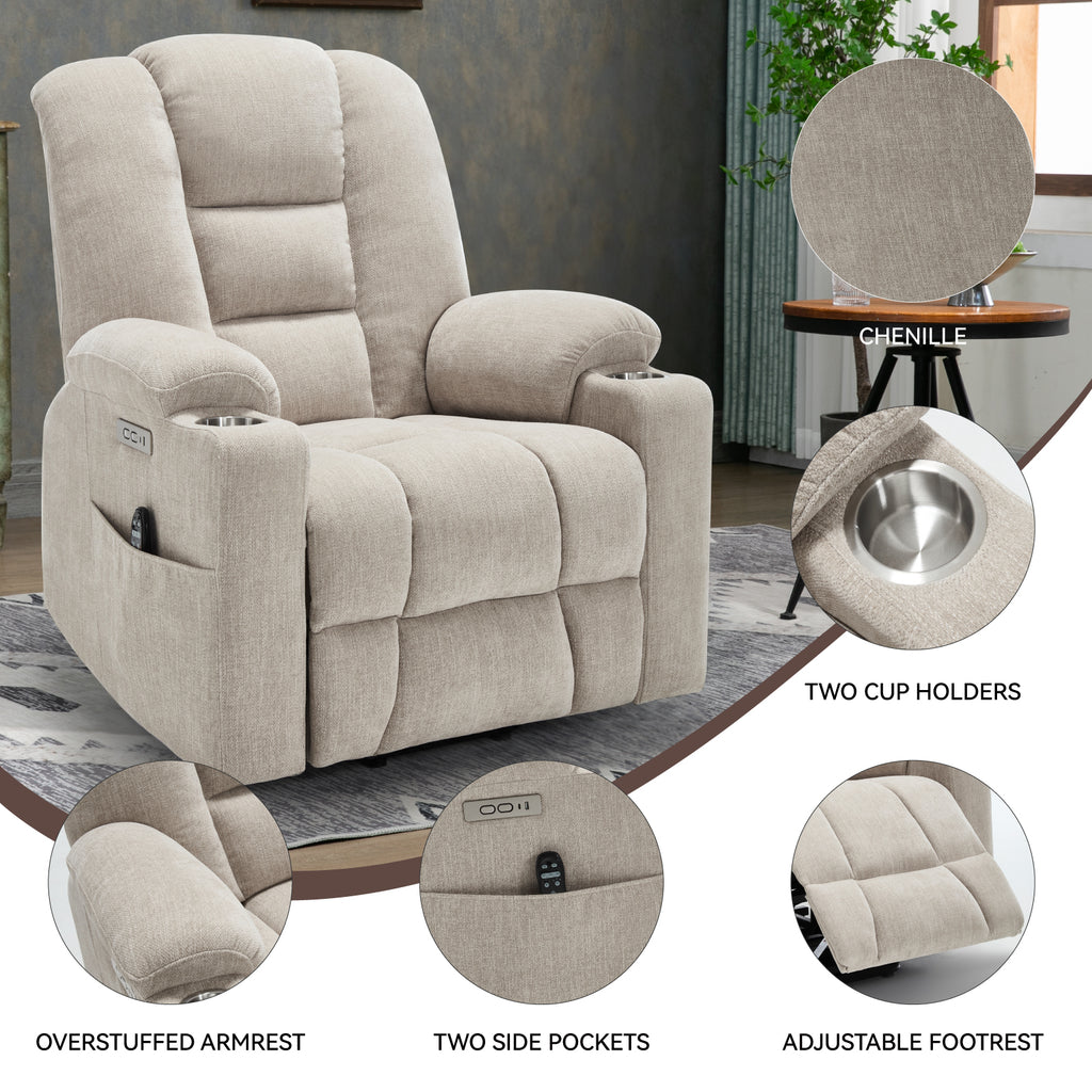 Power Lift Recliner Chair with Massage and Heat