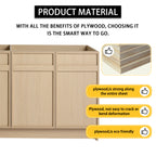 60" Freestanding Bathroom Vanity & 4 Soft-Close Cabinet Doors