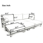 TOPMAX Outdoor Large 96.3" W Daybed Acacia Wood 6-Piece Patio Sofa Set