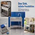 Stainless Steel Utility Sink, Freestanding Sink 2