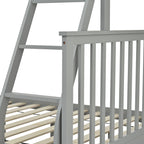 Twin Over Full Bunk Bed with Storage Drawers – Gray