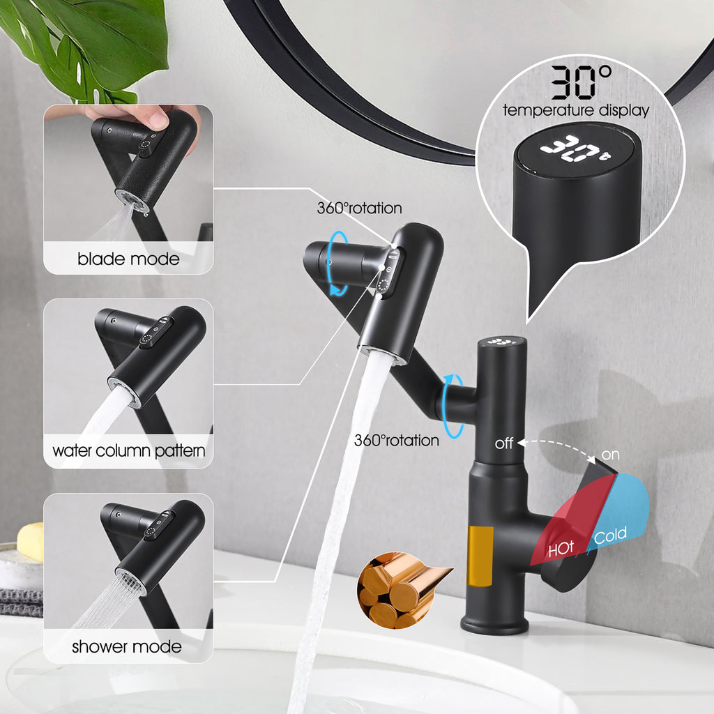 Bathroom Sink Faucet with Spray Function