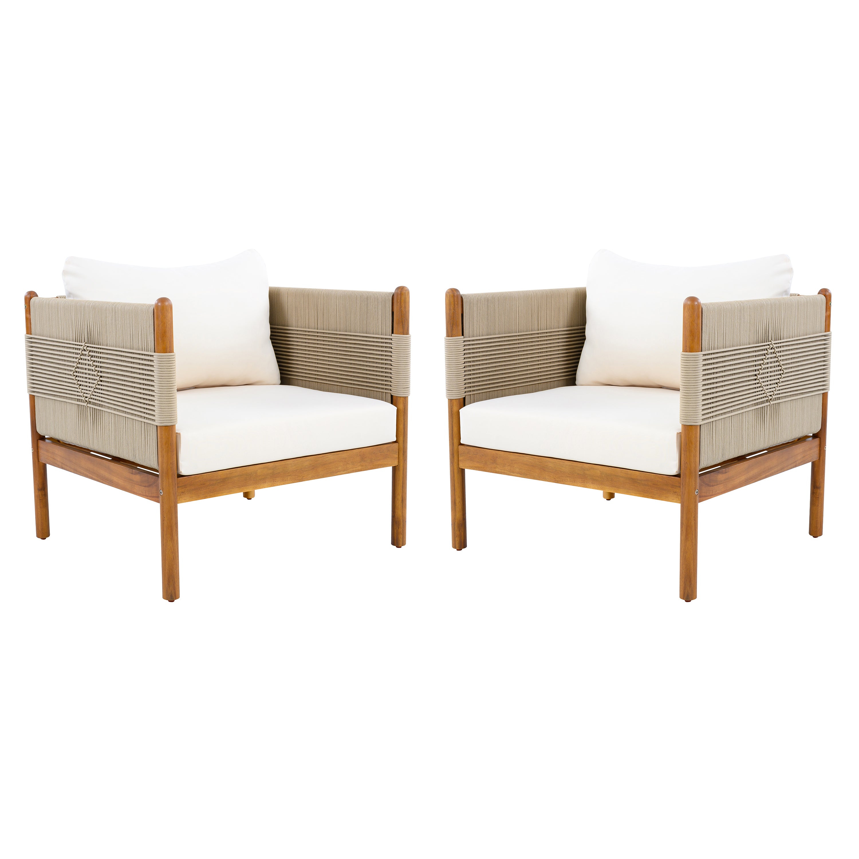 Outdoor Club Chairs (Set of 2) with Diamond-Pattern